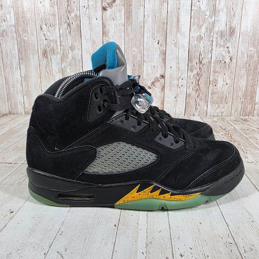 Jordan 5 Retro Aqua Black Nubuck Sneakers DD0587-047 Mens